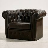 Chesterfield-style leather sofa set, set of 3