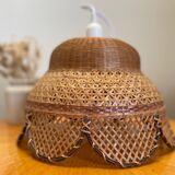 Vintage rattan and wicker pendant light