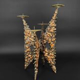 Brutalist sculptural chandelier with 4 lights