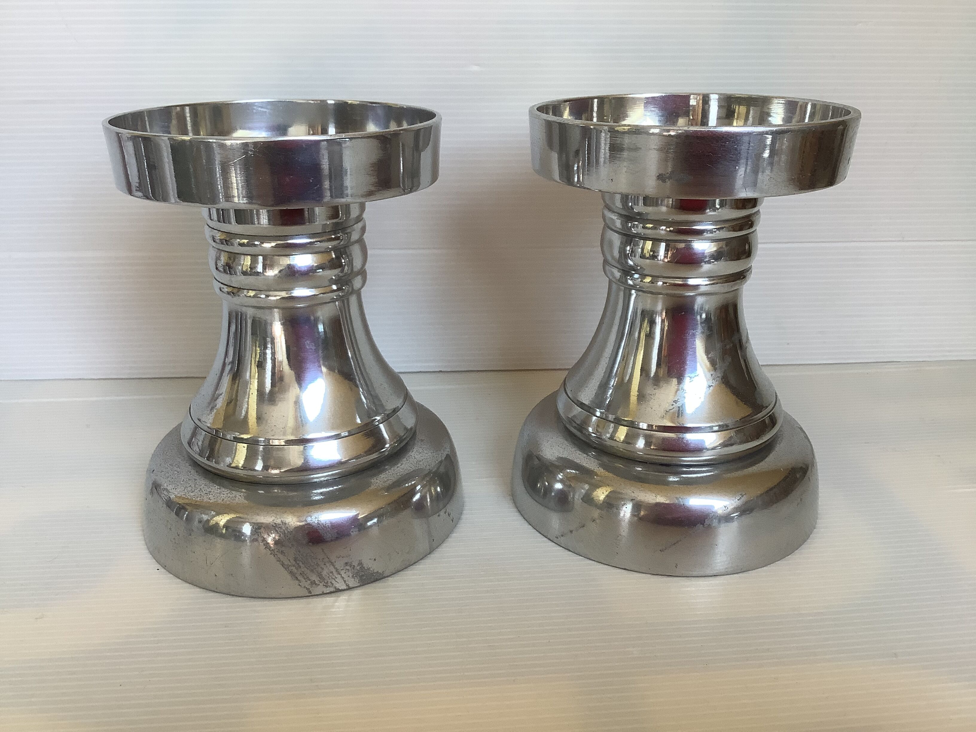 Pair of silver candle holders