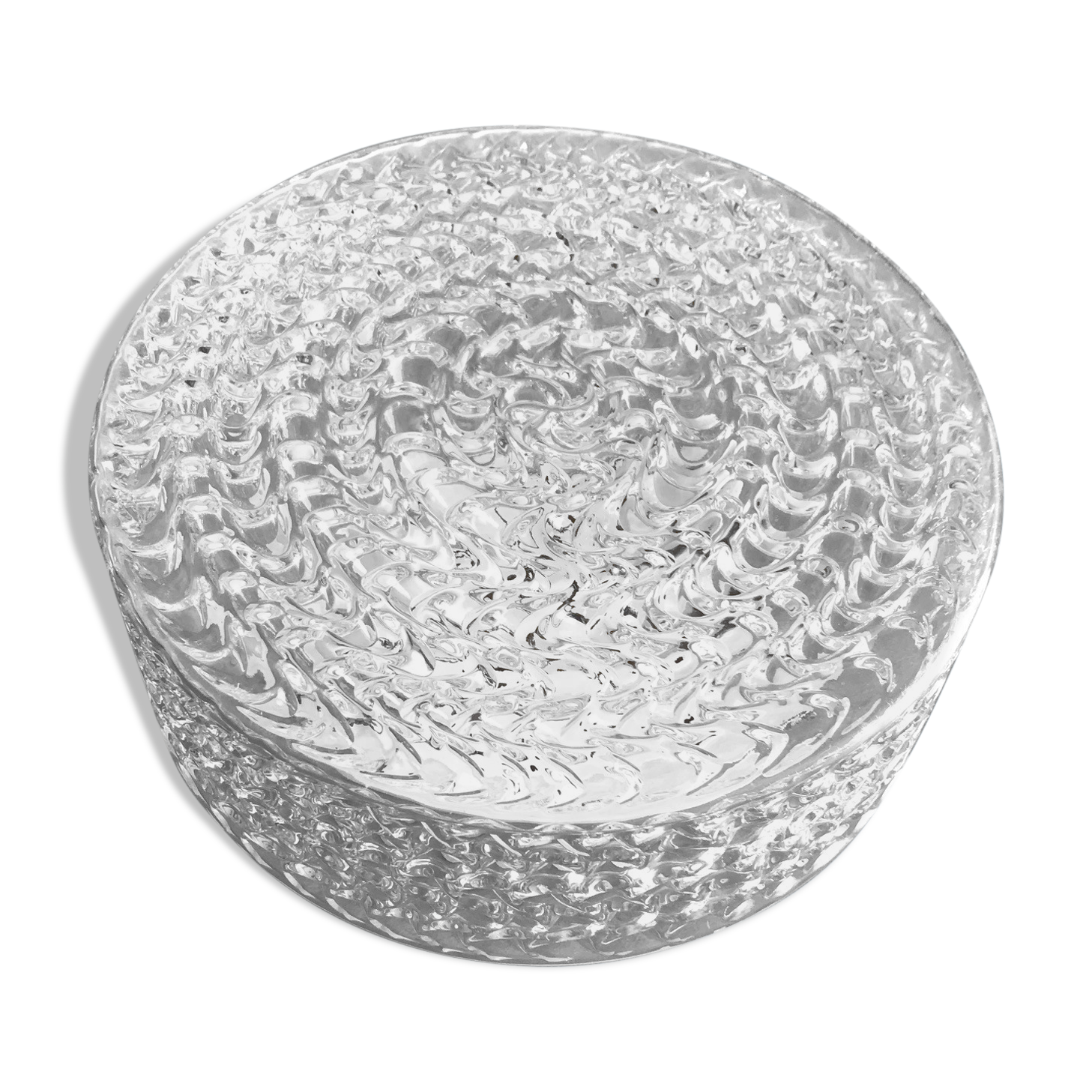 Round ceiling light in molded glass
