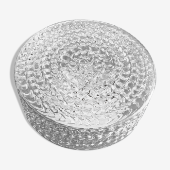 Round ceiling light in molded glass