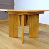 Vintage elm dining table Maison Regain, 1980