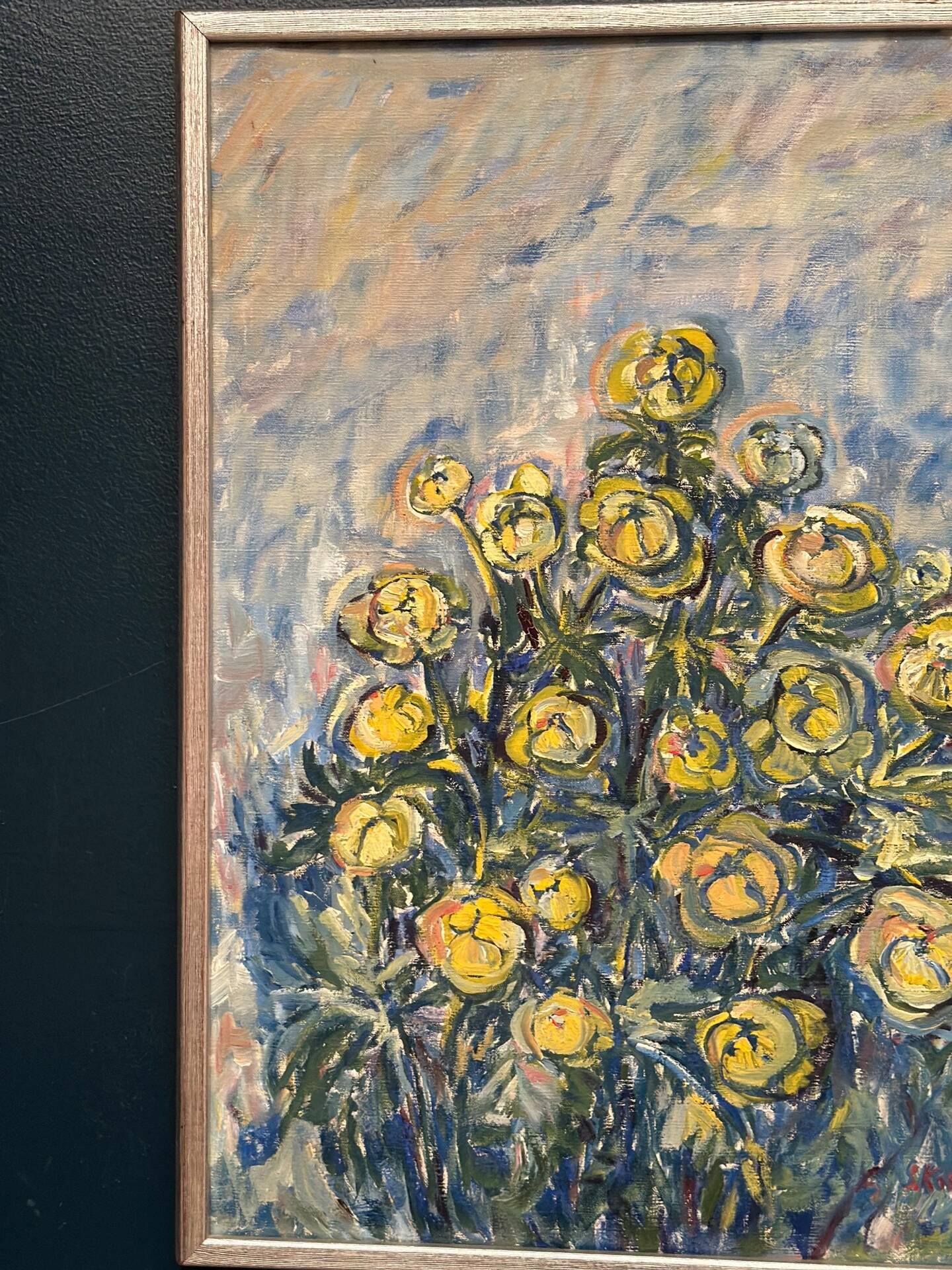Swedish Oil on Canvas – “Flower” by S. Koskinen – Dated 1978