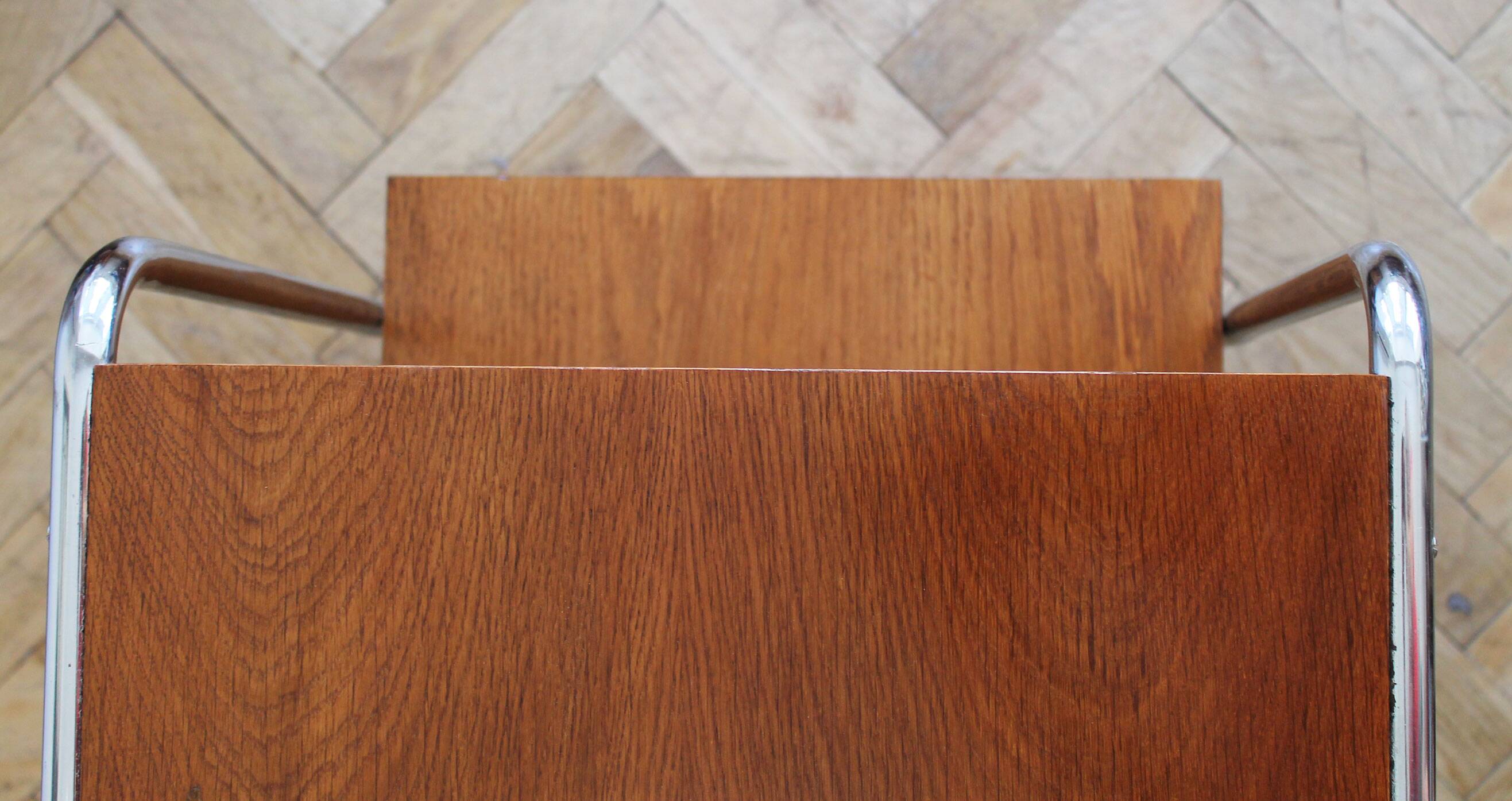 1940s Bauhaus Tubular Steel Side Table in the Style of Marcel Breuer