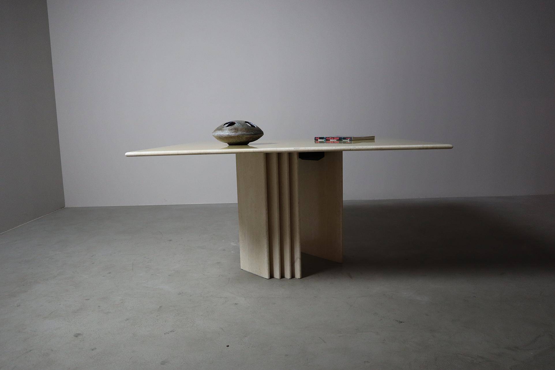 Travertine dining table, Italy 1960s