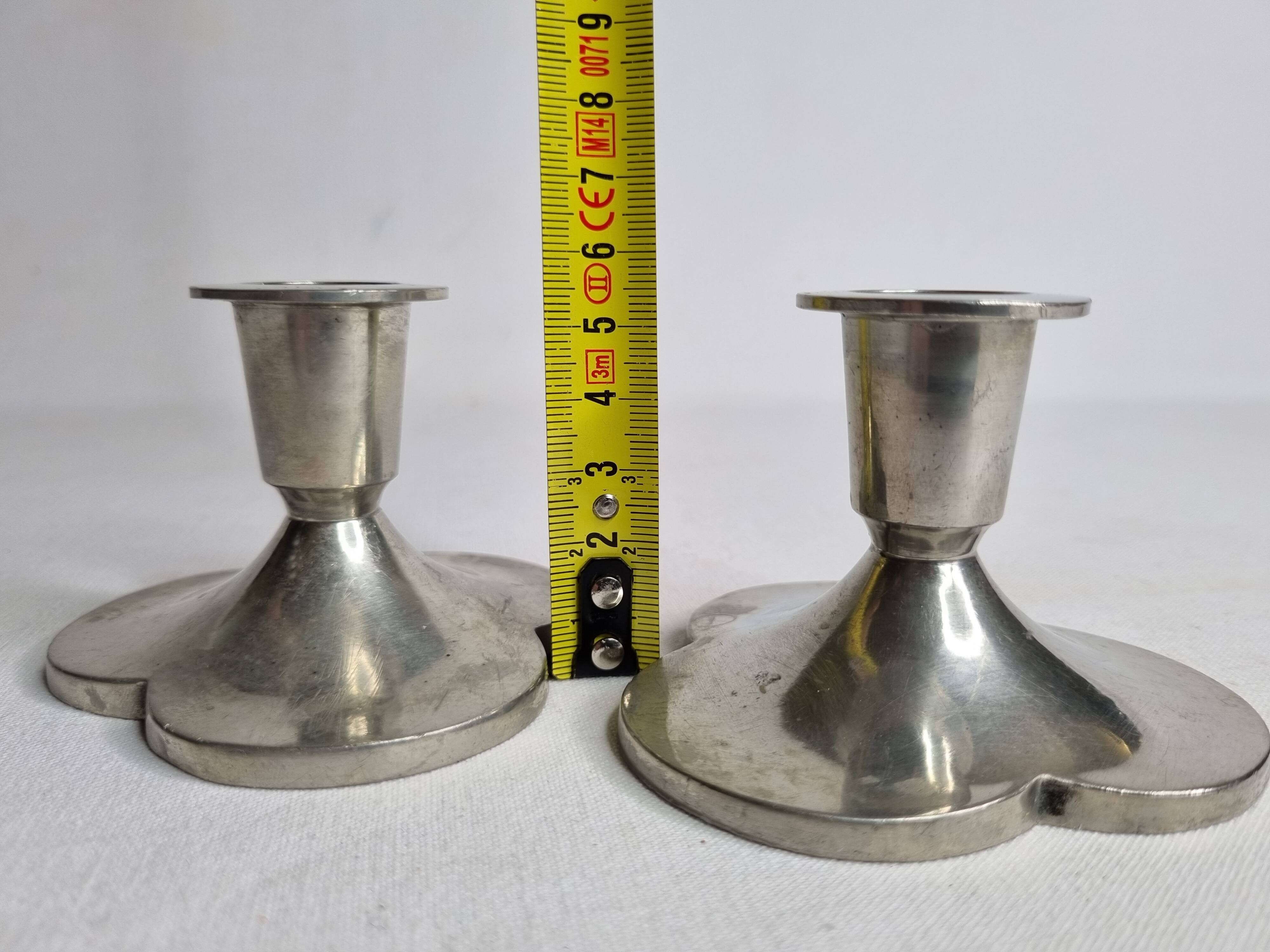 Pair of Just Andersen designer candlesticks, Denmark