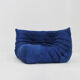 Togo Ligne Roset blue leather corner armchair by Michel Ducaroy for Ligne Roset