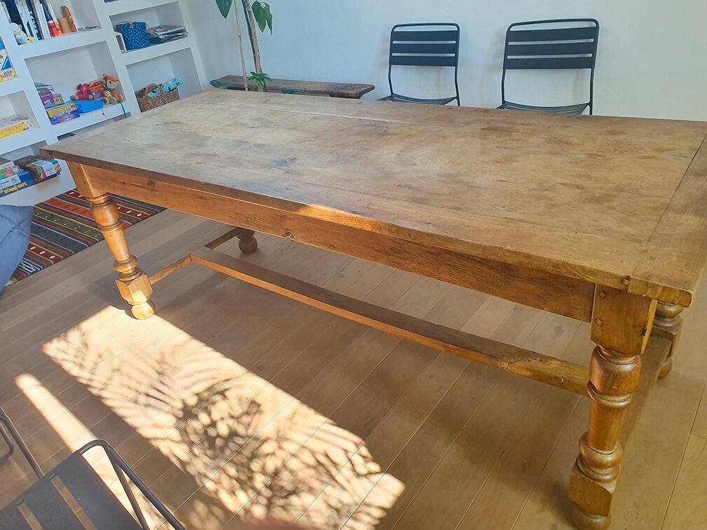 Table ancienne de ferme en chêne 8-10 personnes
