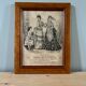 Set of two framed old illustrations