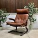 Fauteuil en cuir scandinave par Elsa et Nordahl Solheim pour Rybo Rykken, années 1960.