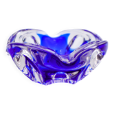 Vide-poche Sculptural Sommerso Bleu Cobalt & Cristal - Murano - 1960