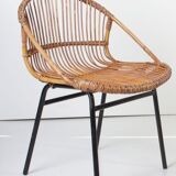 Set de 3 chaises + table en bambou par Alan Fuchs pour Uluv, 60s