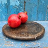 Antique round marble bread board