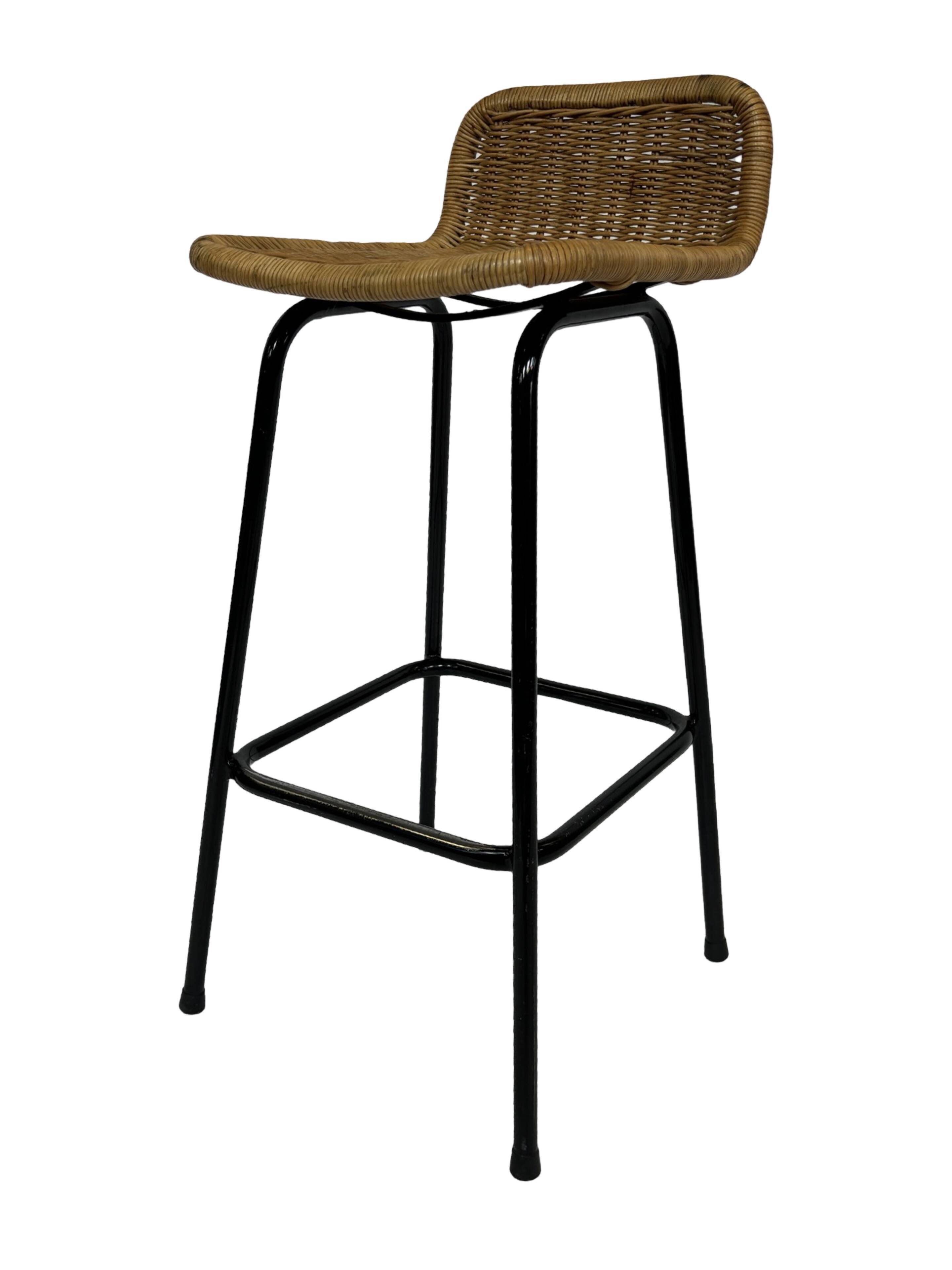 Tabouret de bar vintage Dirk van Sliedregt Rohe Noordwolde 1960 Pays-Bas