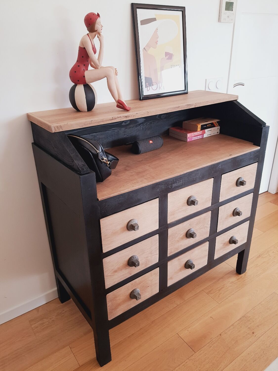 Apothecary cabinet with drawers