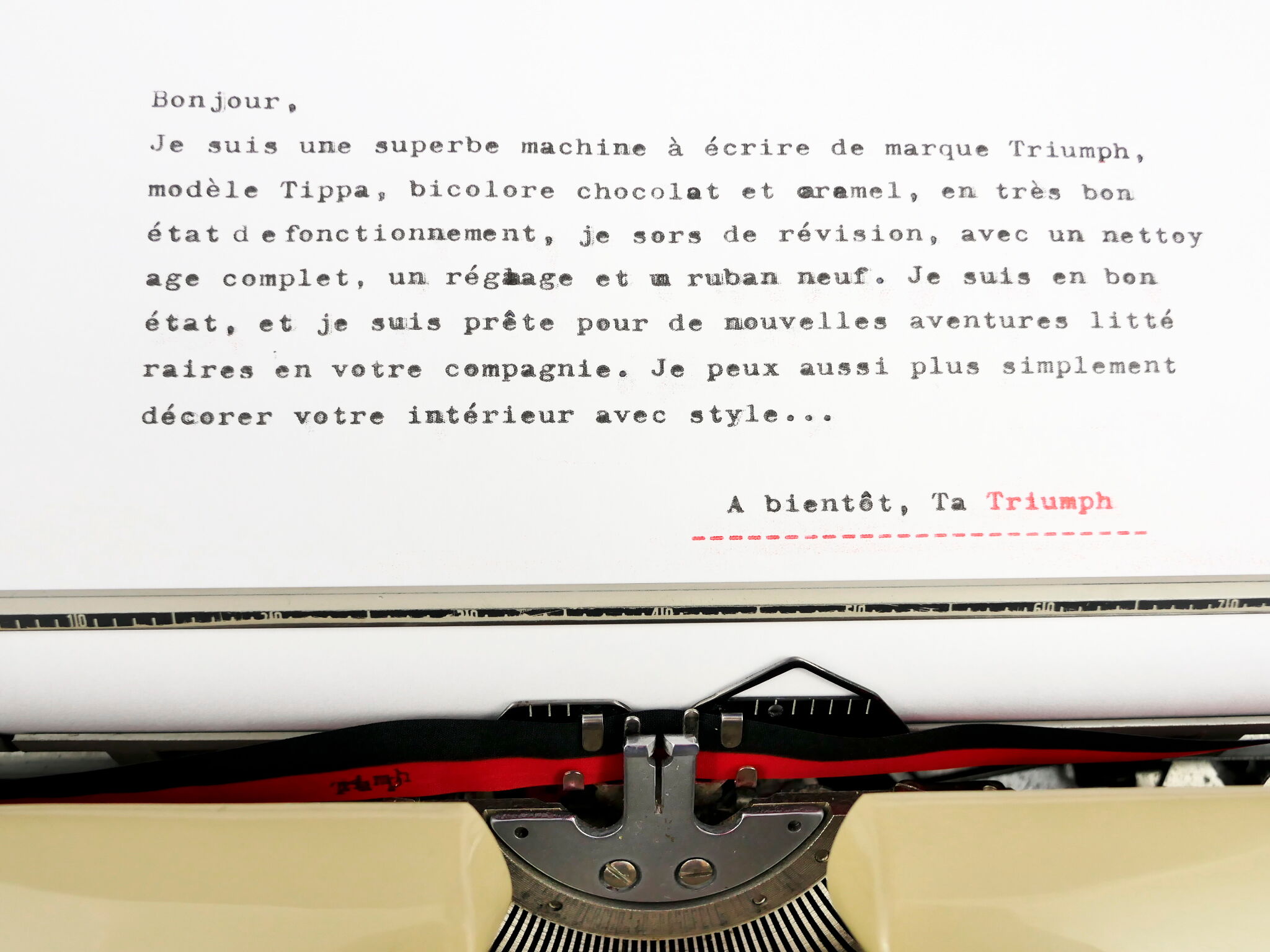 Triumph Tippa typewriter revised new ribbon