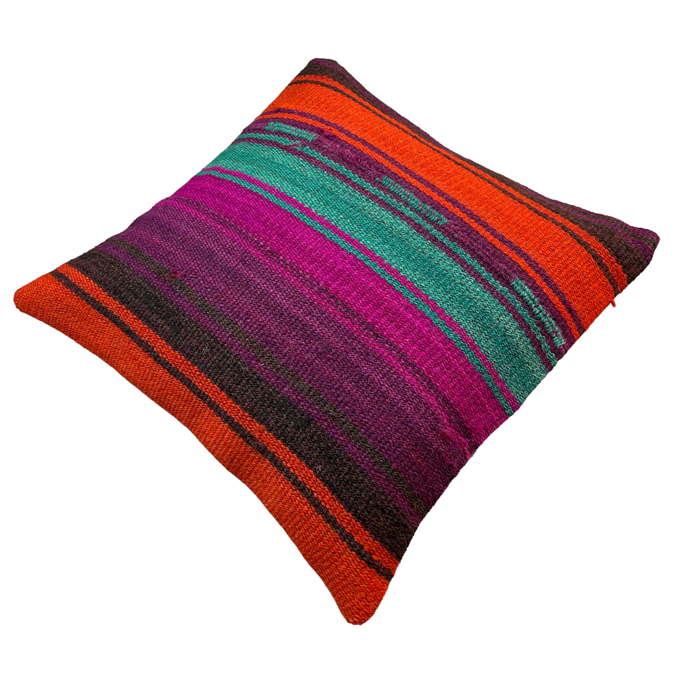 Vintage turkish kilim cushion cover , 40 x 40 cm
