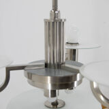 Art deco machine age chandelier, 1930, restored