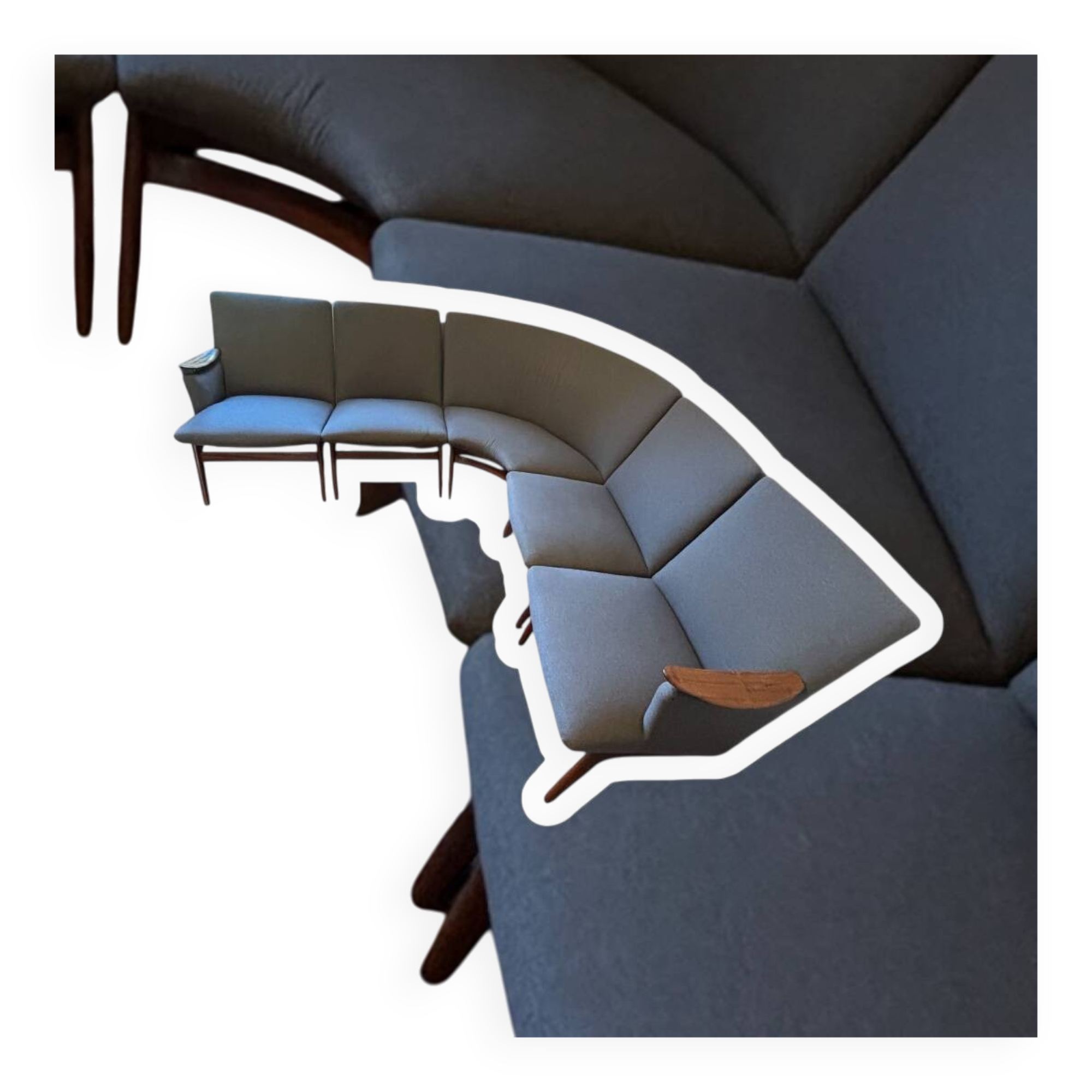 Vintage Scandinavian bench – Karl Sørlie & Sønner – restored, fabric