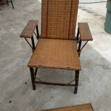 Old rattan armchair