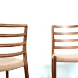 Set of 2 model 85 dining chairs by Niels Moller from Denmark