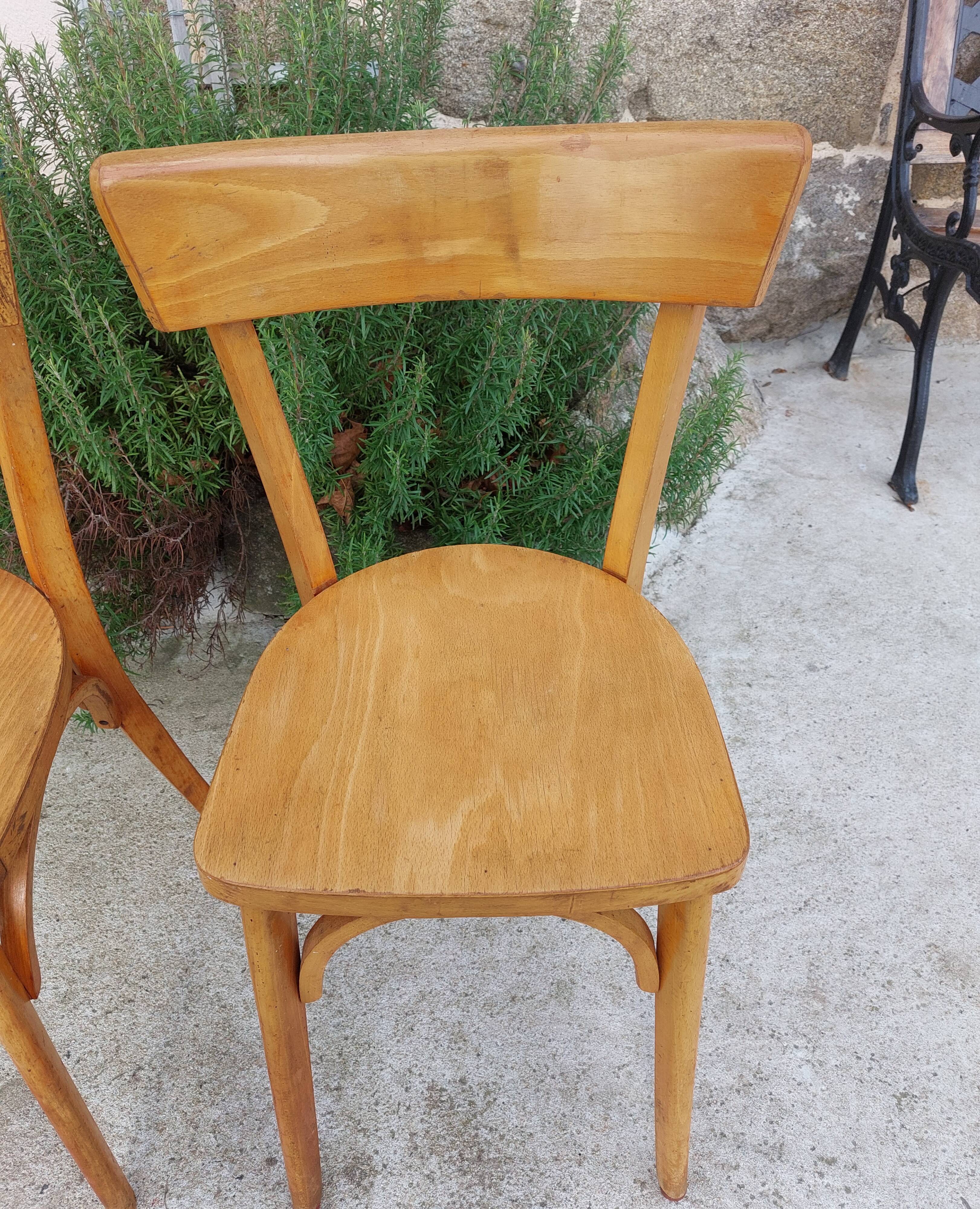 2 wooden bistro chairs, Baumann style