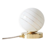 Lampe à poser opaline à liserés dorés