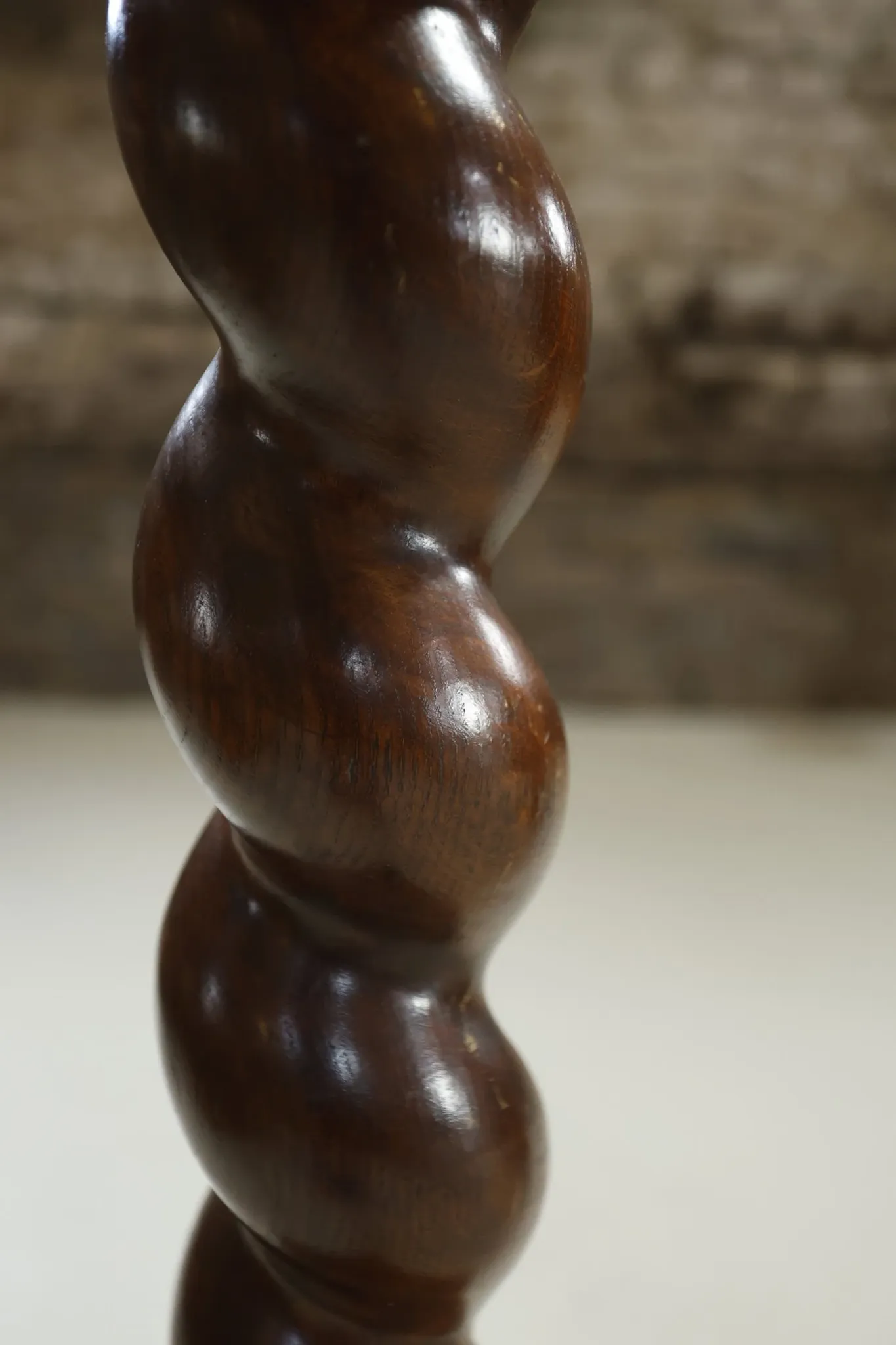 Antique oak barley twist pedestal / plant stand – 109 cm height