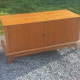 Vintage oak sideboard with splayed legs from the 1950s.