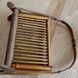 Vintage seventies foldable bamboo magazine rack
