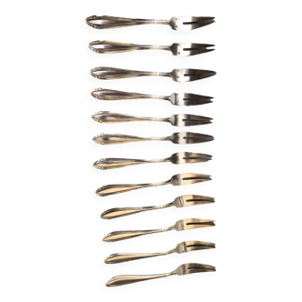 12 silver serving forks