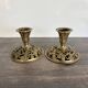 Pair of Art Nouveau Gilded Bronze Candle Holders