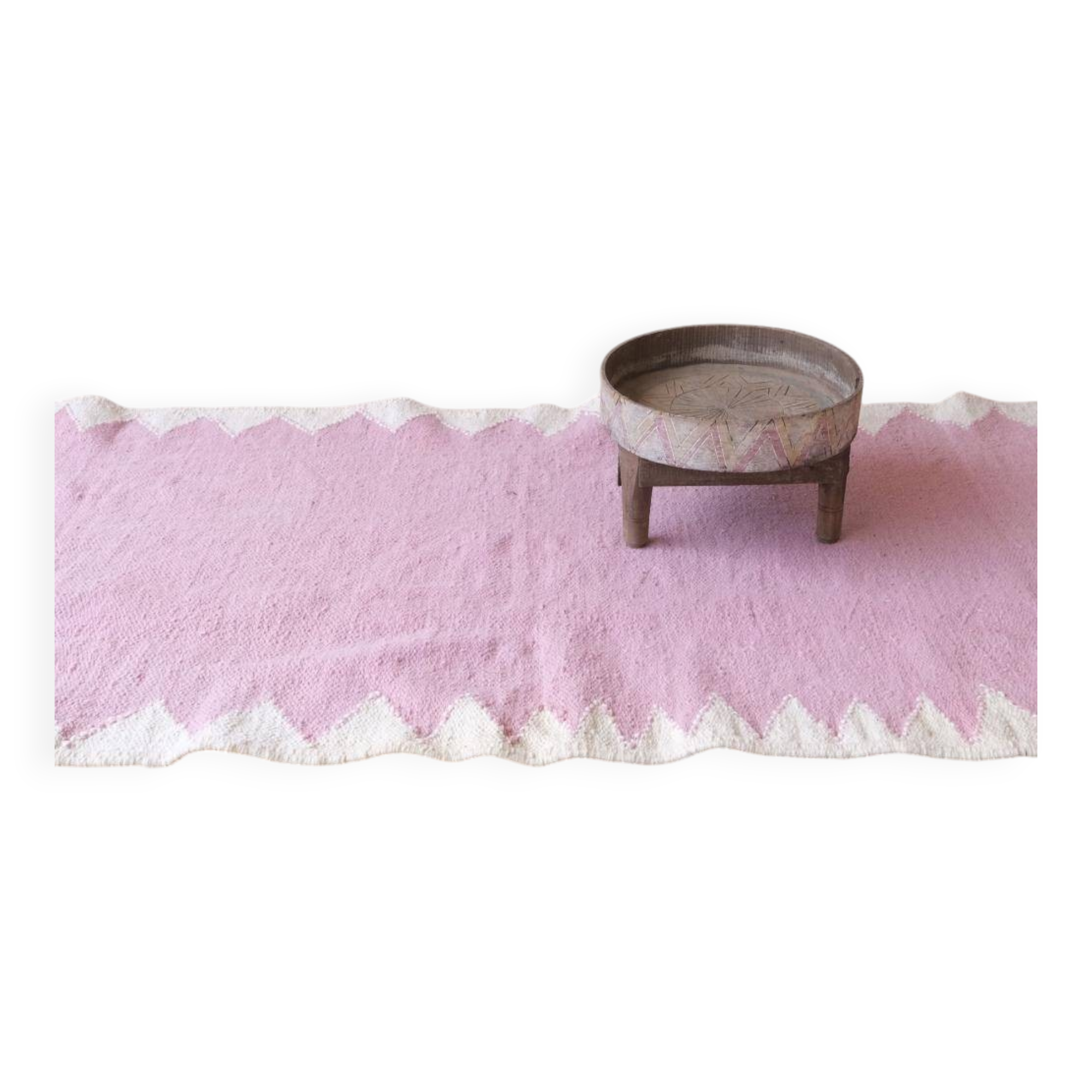 Pink Kilim Rug - 296 x 109 cm