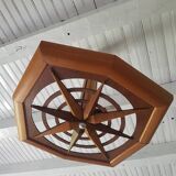 Large wooden chandelier from the 40s design reconstruction