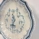 Decorative plate earthenware of Moustiers décor a la berain