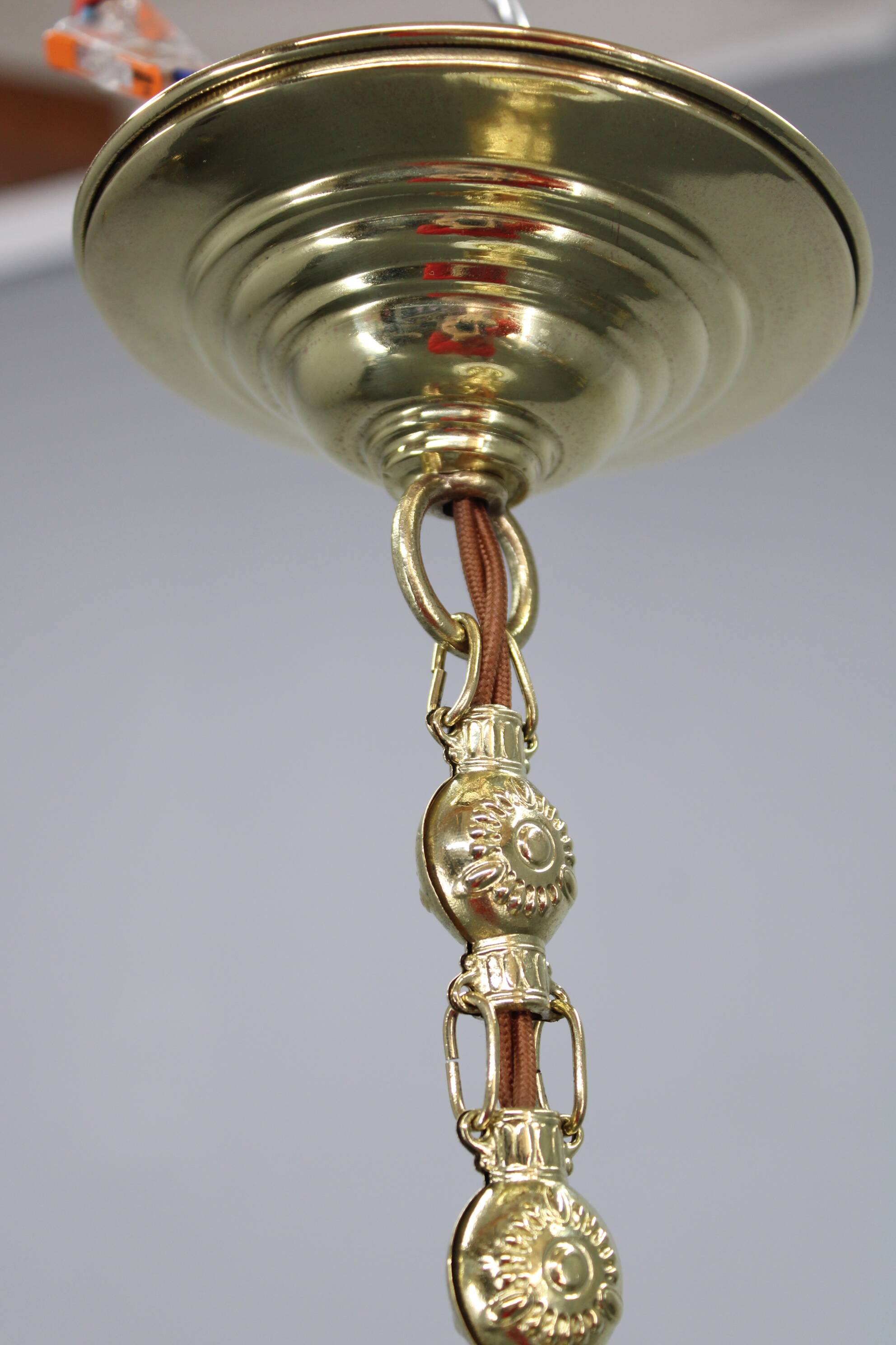 Peter Behrens “Luzette” Art Deco opaline glass pendant, Germany, 1930s