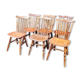6 wooden Baumann bistro chairs