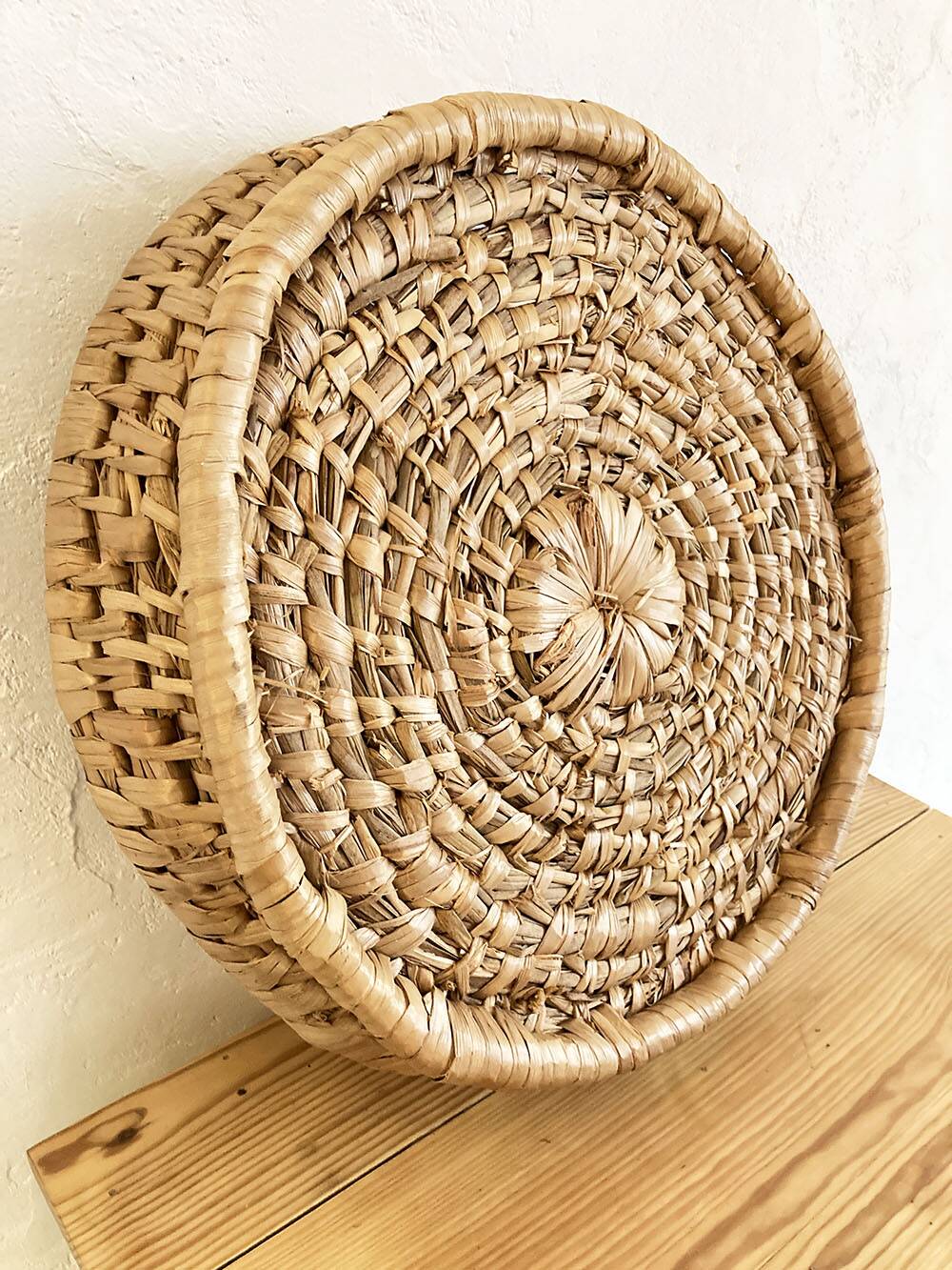 Basket made from woven banana leaves