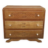 Commode art déco en chêne sablée