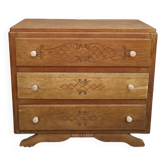 Art Deco chest of drawers in sandblasted oak
