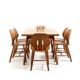 Fdb møbler dining room set consisting of 6 chairs by ejvind a.