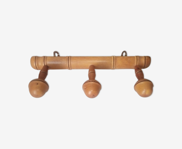 Porte-manteau mural en bois années 40/50