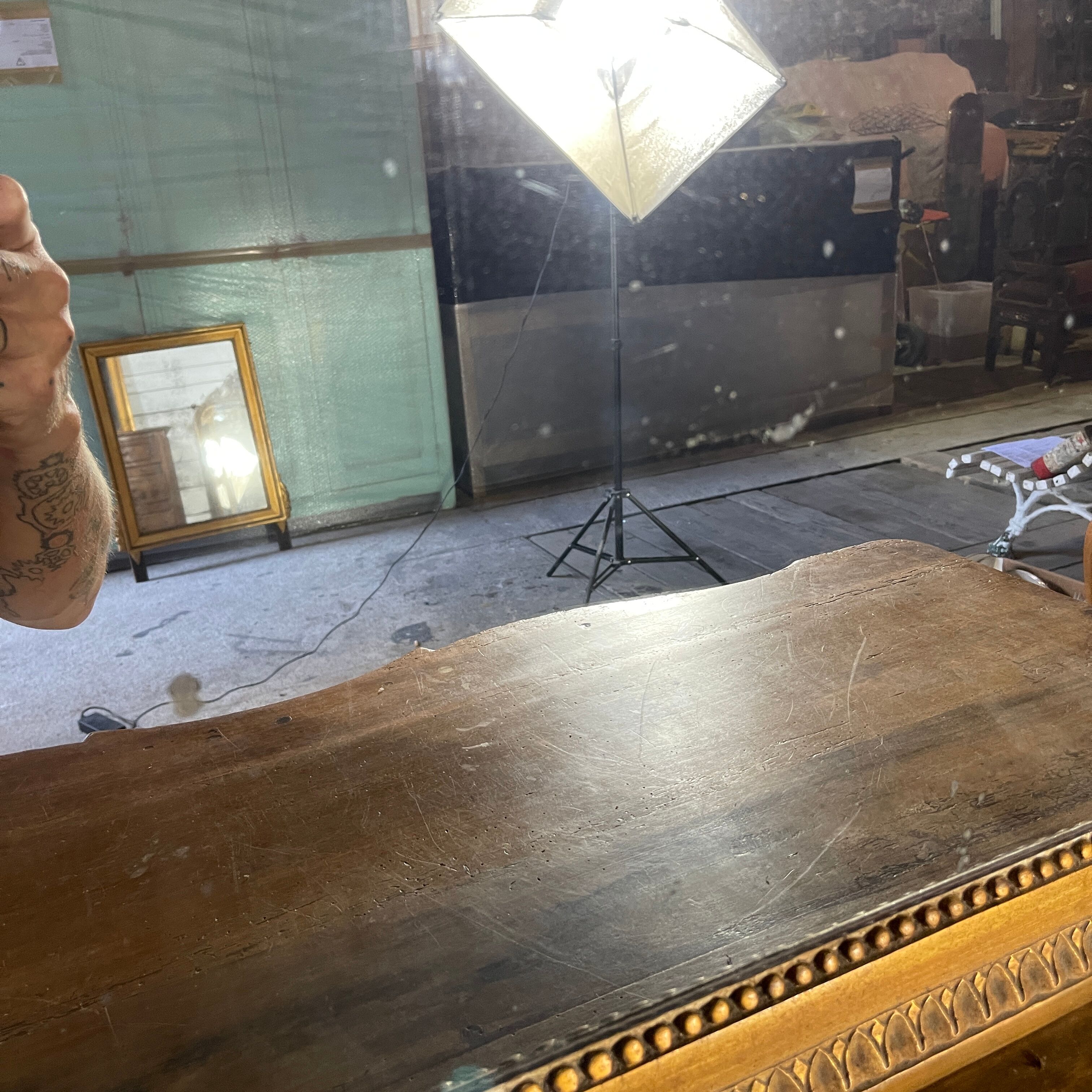 Old golden mirror 97 x 80