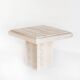 Vintage coffee or side table. Travertine marble. Italy, 1980s