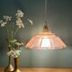 suspension vintage art deco lampshade in frosted pink glass