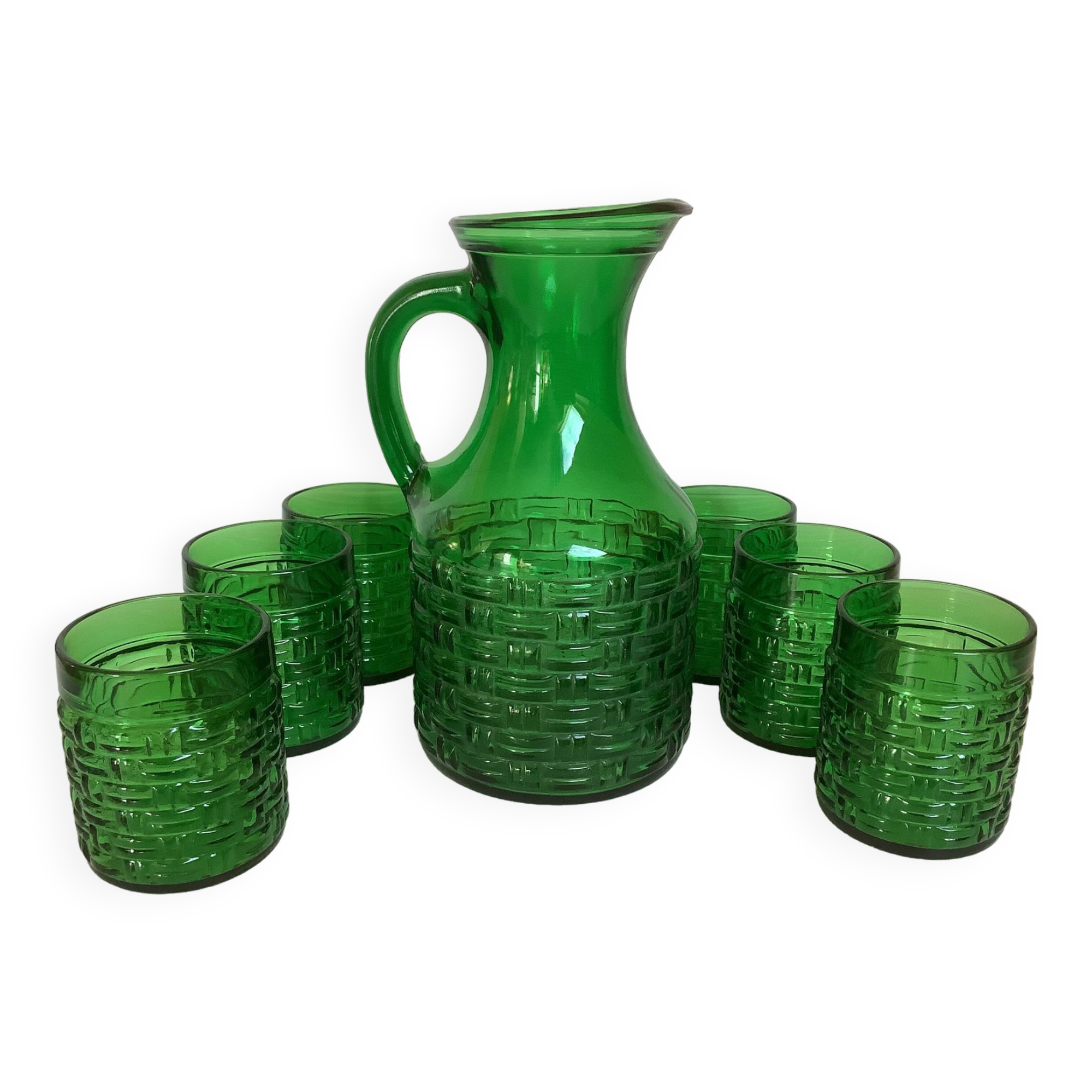 Bormioli Italy orangeade service pitcher glasses