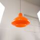 Mid-Century Italian Orange Glass and Brass Pendant Lamp