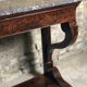Console era restoration in mahogany veneer with St. Anne marble top.