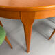 Extendable round teak table French design TV furniture Paris 1960